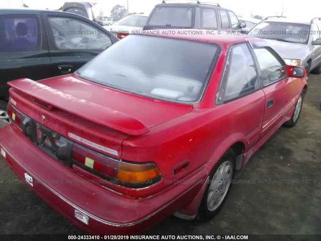 JT2AE98C6K3239510 - 1989 TOYOTA COROLLA GT-S RED photo 4