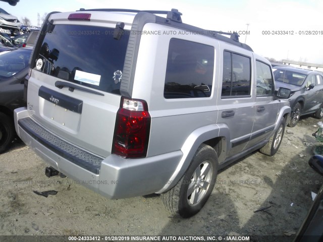 1J8HG48K16C197112 - 2006 JEEP COMMANDER SILVER photo 4