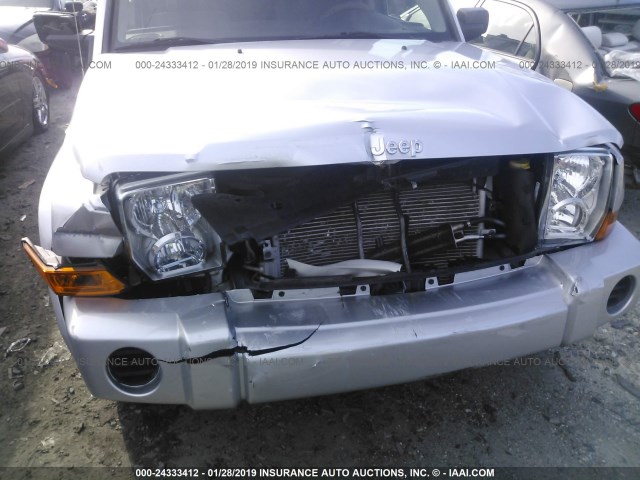 1J8HG48K16C197112 - 2006 JEEP COMMANDER SILVER photo 6