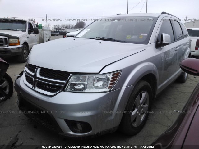 3C4PDCBG2CT199493 - 2012 DODGE JOURNEY SXT SILVER photo 2