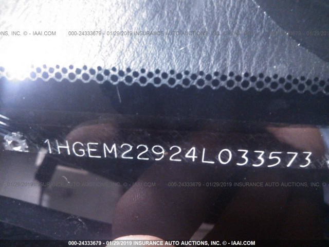 1HGEM22924L033573 - 2004 HONDA CIVIC EX BLACK photo 9