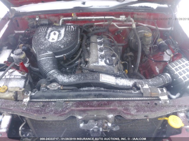 1N6DD26S92C309054 - 2002 NISSAN FRONTIER KING CAB XE RED photo 10