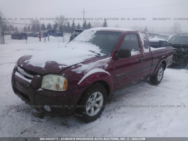 1N6DD26S92C309054 - 2002 NISSAN FRONTIER KING CAB XE RED photo 2