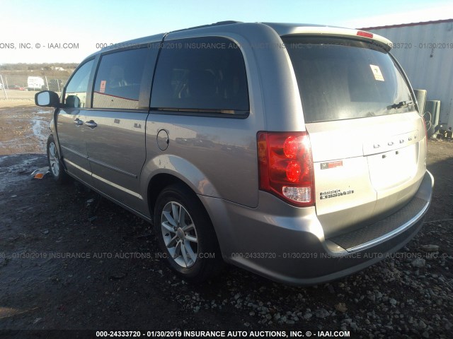 2C4RDGCG6GR334725 - 2016 DODGE GRAND CARAVAN SXT SILVER photo 3