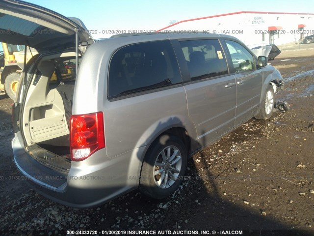 2C4RDGCG6GR334725 - 2016 DODGE GRAND CARAVAN SXT SILVER photo 4