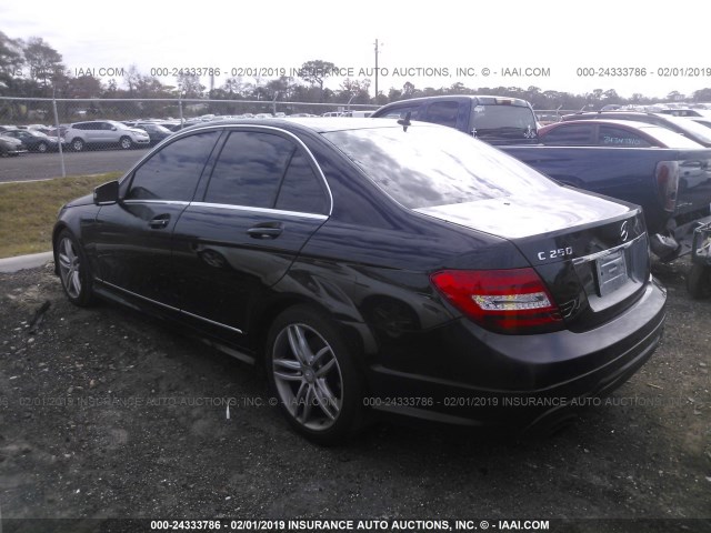 WDDGF4HB8DR271857 - 2013 MERCEDES-BENZ C 250 BLACK photo 3