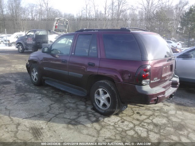 1GNDT13SX42281365 - 2004 CHEVROLET TRAILBLAZER LS/LT MAROON photo 3