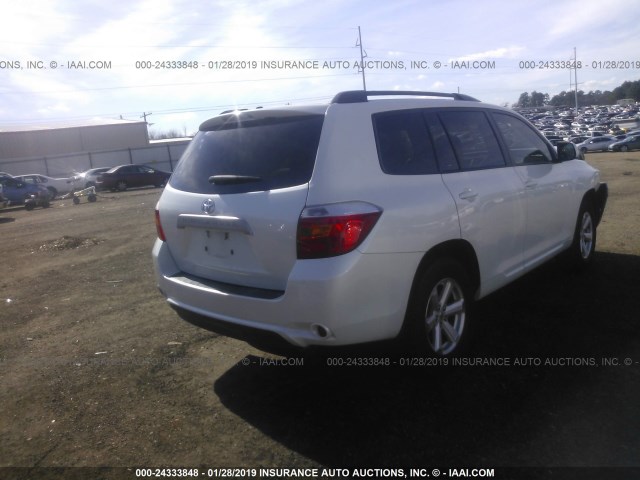 JTEZK3EH6A2105709 - 2010 TOYOTA HIGHLANDER WHITE photo 4