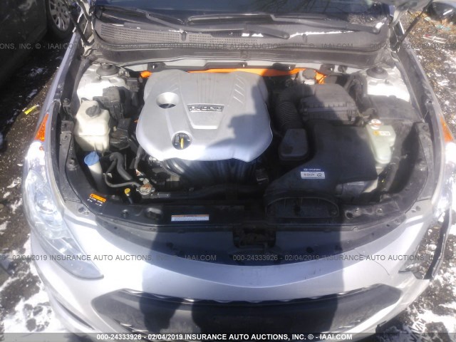 KMHEC4A43DA078919 - 2013 HYUNDAI SONATA HYBRID SILVER photo 10