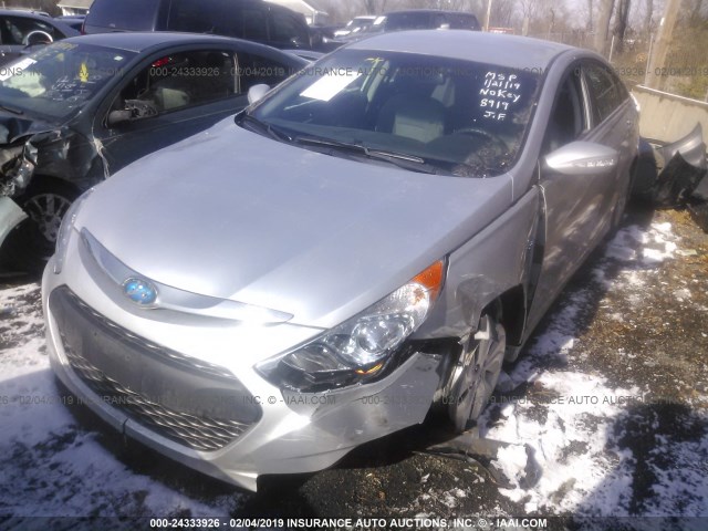 KMHEC4A43DA078919 - 2013 HYUNDAI SONATA HYBRID SILVER photo 2