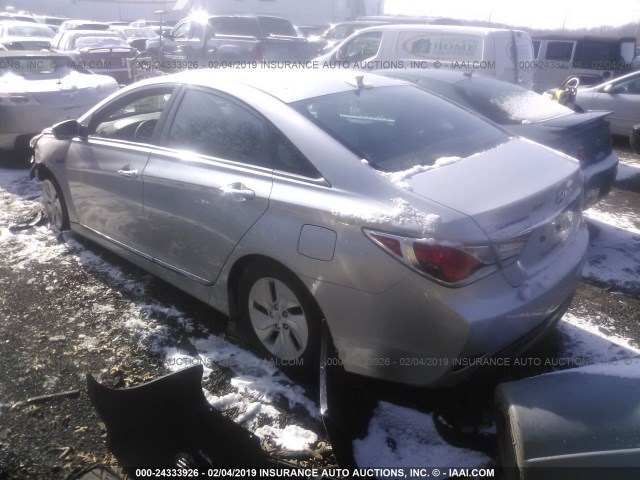 KMHEC4A43DA078919 - 2013 HYUNDAI SONATA HYBRID SILVER photo 3