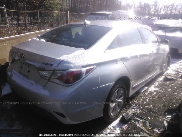 KMHEC4A43DA078919 - 2013 HYUNDAI SONATA HYBRID SILVER photo 4