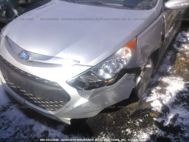 KMHEC4A43DA078919 - 2013 HYUNDAI SONATA HYBRID SILVER photo 6