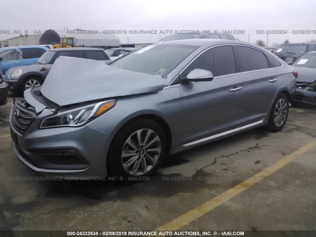 5NPE34AFXFH238523 - 2015 HYUNDAI SONATA SPORT/LIMITED SILVER photo 2