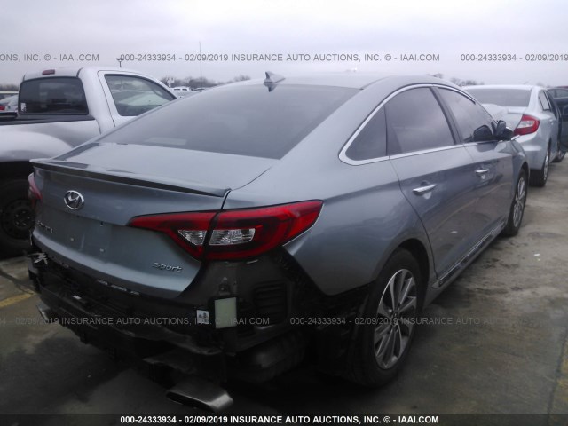 5NPE34AFXFH238523 - 2015 HYUNDAI SONATA SPORT/LIMITED SILVER photo 4