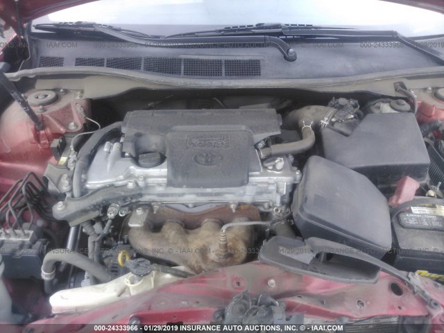 4T1BF1FK4CU578505 - 2012 TOYOTA CAMRY SE/LE/XLE RED photo 10