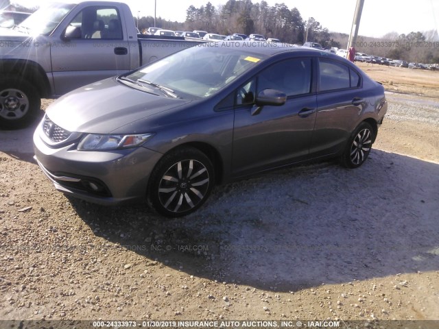 19XFB2F95FE086041 - 2015 HONDA CIVIC EXL GRAY photo 2