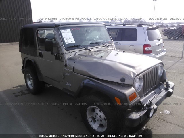 1J4FA49S92P771385 - 2002 JEEP WRANGLER / TJ SPORT GRAY photo 1