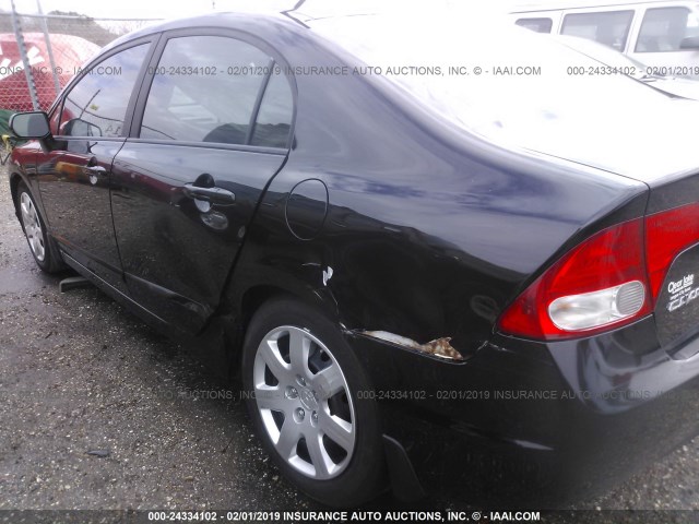 19XFA1F59AE068404 - 2010 HONDA CIVIC LX BLACK photo 6