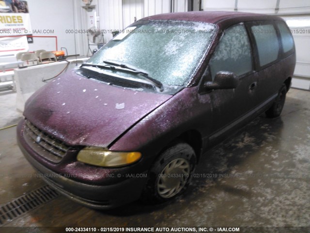 2P4FP25B2XR264361 - 1999 PLYMOUTH VOYAGER PURPLE photo 2