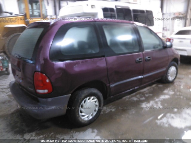 2P4FP25B2XR264361 - 1999 PLYMOUTH VOYAGER PURPLE photo 4