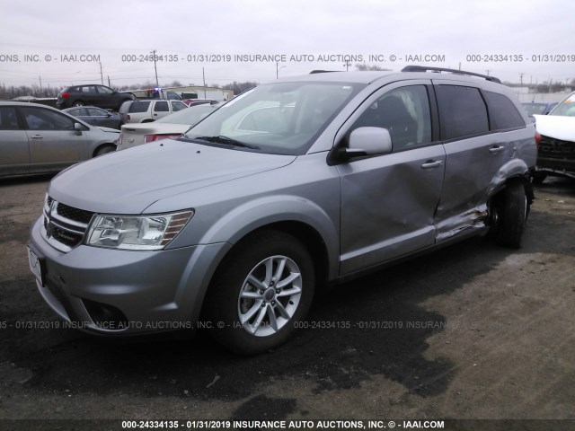 3C4PDDBG6GT215819 - 2016 DODGE JOURNEY SXT SILVER photo 2