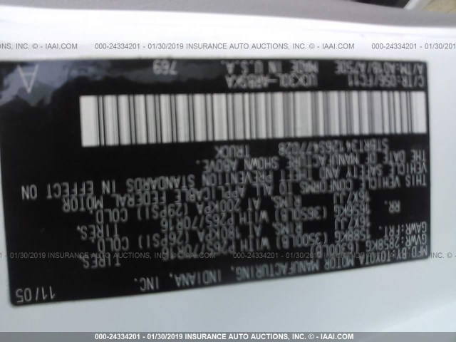 5TBRT34126S477028 - 2006 TOYOTA TUNDRA ACCESS CAB SR5 WHITE photo 9