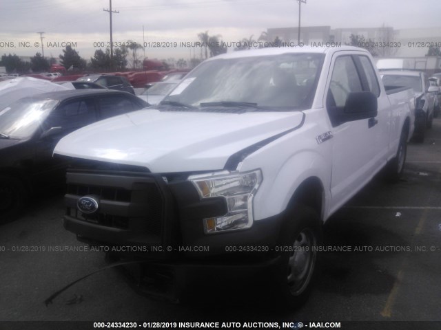 1FTEX1C87GKE55869 - 2016 FORD F150 SUPER CAB WHITE photo 2