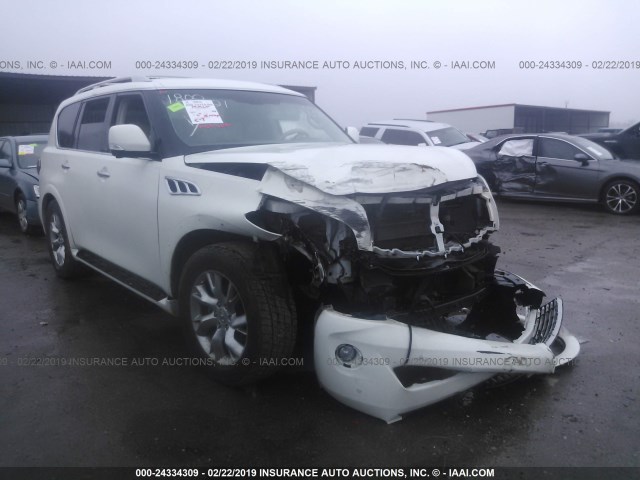 JN8AZ2NF6B9504283 - 2011 INFINITI QX56 WHITE photo 1