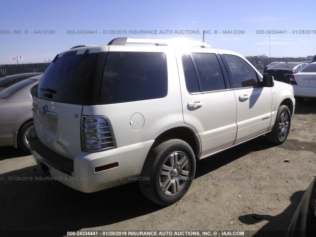 4M2EU38868UJ00222 - 2008 MERCURY MOUNTAINEER PREMIER WHITE photo 4