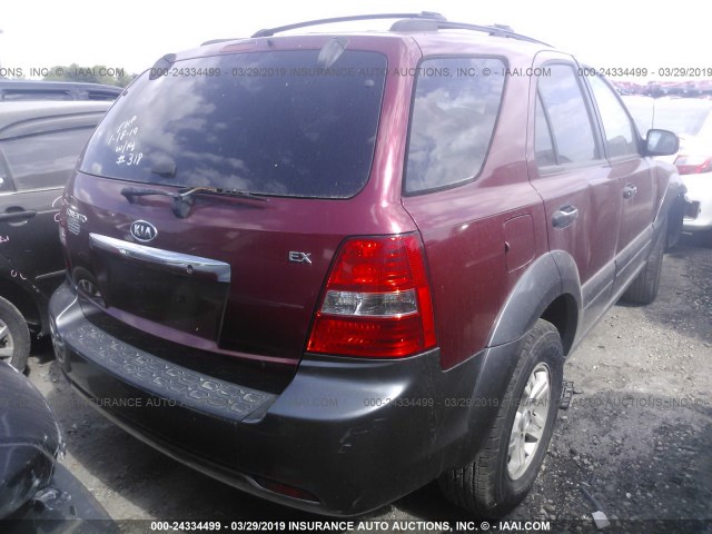 KNDJD736675665998 - 2007 KIA SORENTO EX/LX RED photo 4