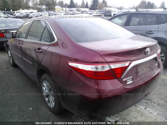 4T1BF1FK6GU541820 - 2016 TOYOTA CAMRY LE/XLE/SE/XSE RED photo 3
