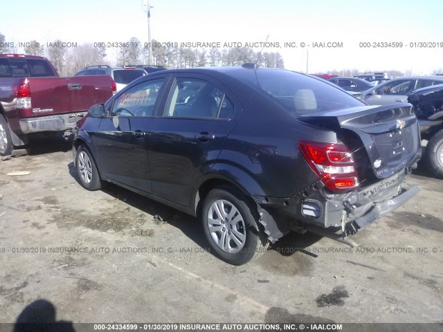 1G1JB5SH3H4145576 - 2017 CHEVROLET SONIC LS GRAY photo 3