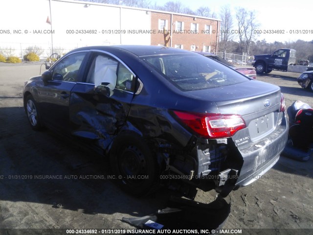 4S3BNAA67F3012690 - 2015 SUBARU LEGACY 2.5I GRAY photo 3