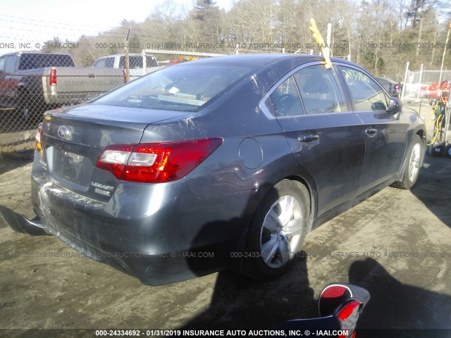 4S3BNAA67F3012690 - 2015 SUBARU LEGACY 2.5I GRAY photo 4