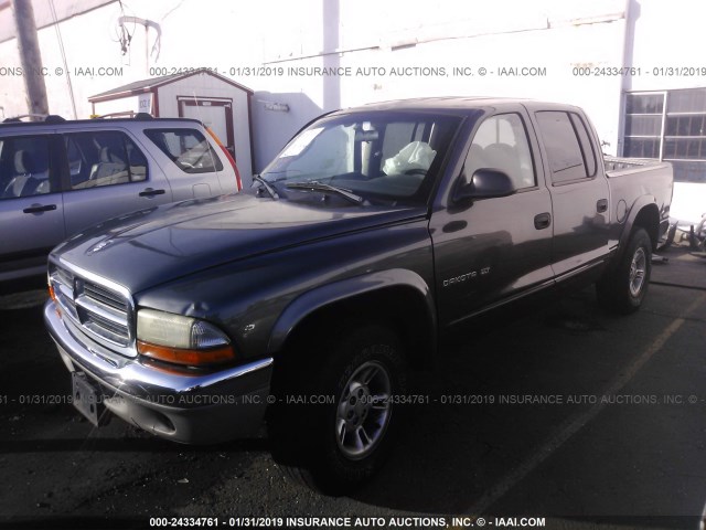 1B7HG2AN21S336047 - 2001 DODGE DAKOTA QUAD GRAY photo 2