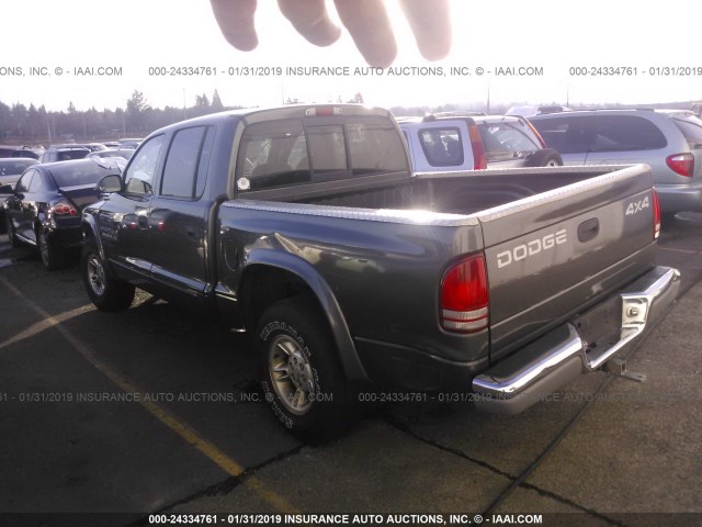 1B7HG2AN21S336047 - 2001 DODGE DAKOTA QUAD GRAY photo 3