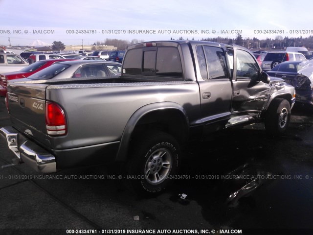 1B7HG2AN21S336047 - 2001 DODGE DAKOTA QUAD GRAY photo 4