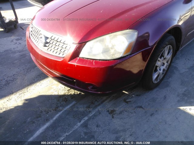 1N4AL11D96C161611 - 2006 NISSAN ALTIMA S/SL RED photo 6