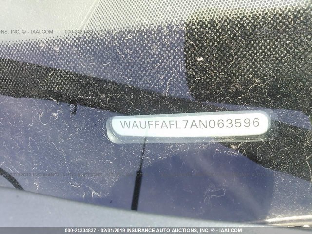 WAUFFAFL7AN063596 - 2010 AUDI A4 PREMIUM PLUS SILVER photo 9