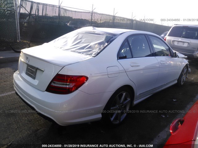 WDDGF4HB2EA960180 - 2014 MERCEDES-BENZ C 250 WHITE photo 4