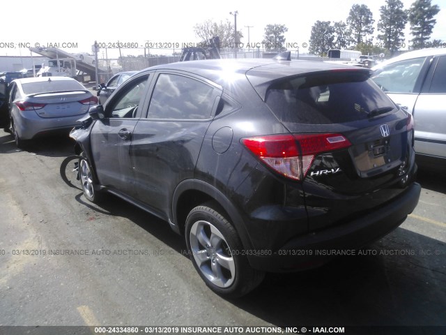 3CZRU5H57HG707638 - 2017 HONDA HR-V EX BLACK photo 3