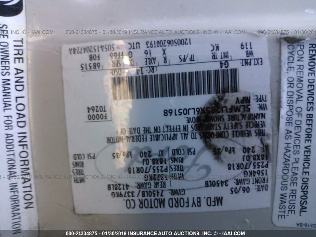 5LMFU285X6LJ05168 - 2006 LINCOLN NAVIGATOR Ақ фото 9