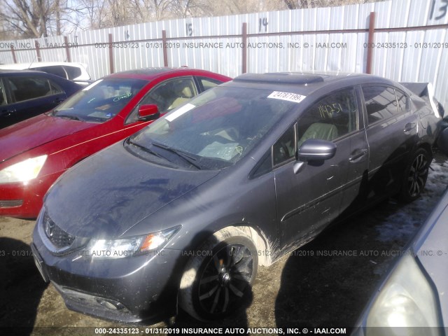 2HGFB2F90FH528682 - 2015 HONDA CIVIC EXL GRAY photo 2