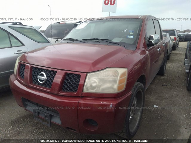 1N6AA07A74N523702 - 2004 NISSAN TITAN XE/SE/LE RED photo 2