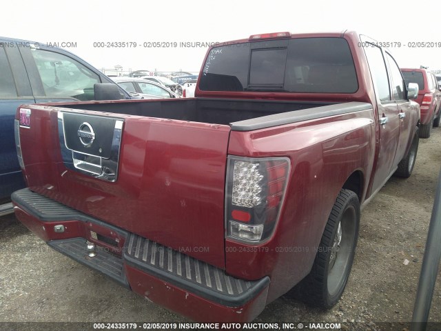 1N6AA07A74N523702 - 2004 NISSAN TITAN XE/SE/LE RED photo 4