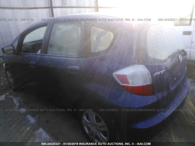 JHMGE88229S071673 - 2009 HONDA FIT BLUE photo 3