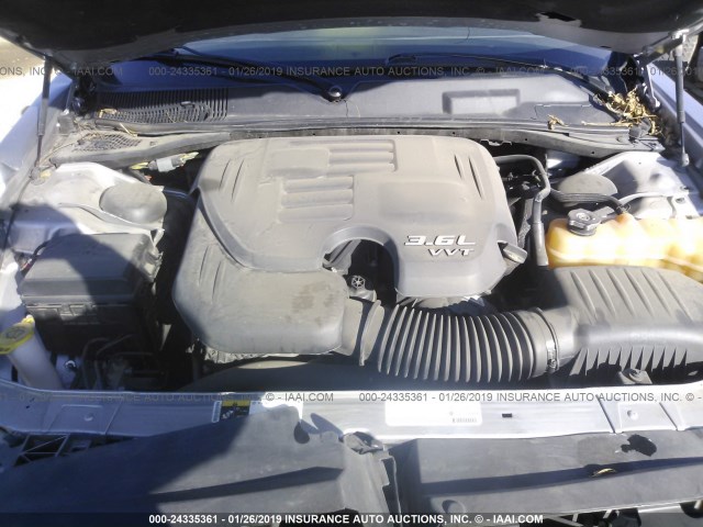 2C3CDYAG7EH107436 - 2014 DODGE CHALLENGER SXT SILVER photo 10