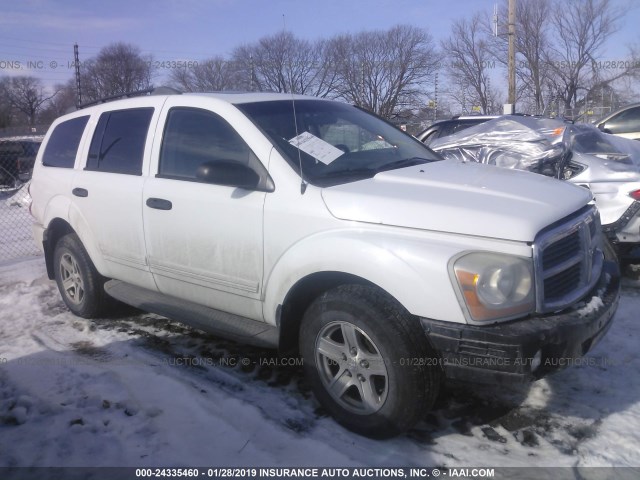 1D8HD48D85F541888 - 2005 DODGE DURANGO SLT WHITE photo 1