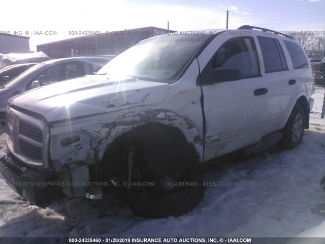 1D8HD48D85F541888 - 2005 DODGE DURANGO SLT WHITE photo 2